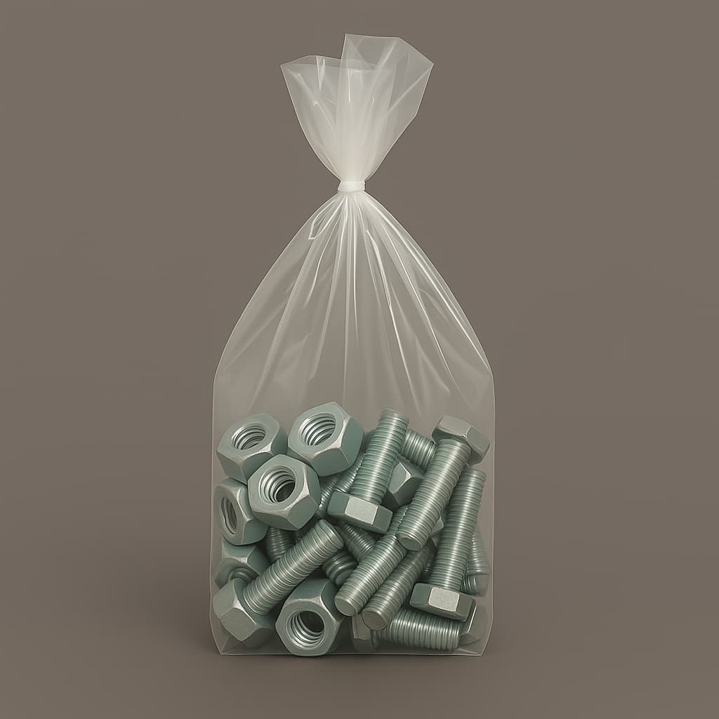 Clear 20 lb poly bag sized 12 x 6 x 26 inches, ideal for large foodservice packaging and commercial use.