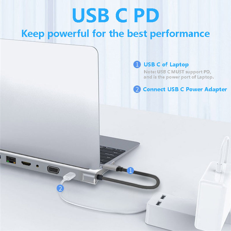 USB-C Laptop Expansion Dock – 6-in-1 Hub for MacBook, PC & More