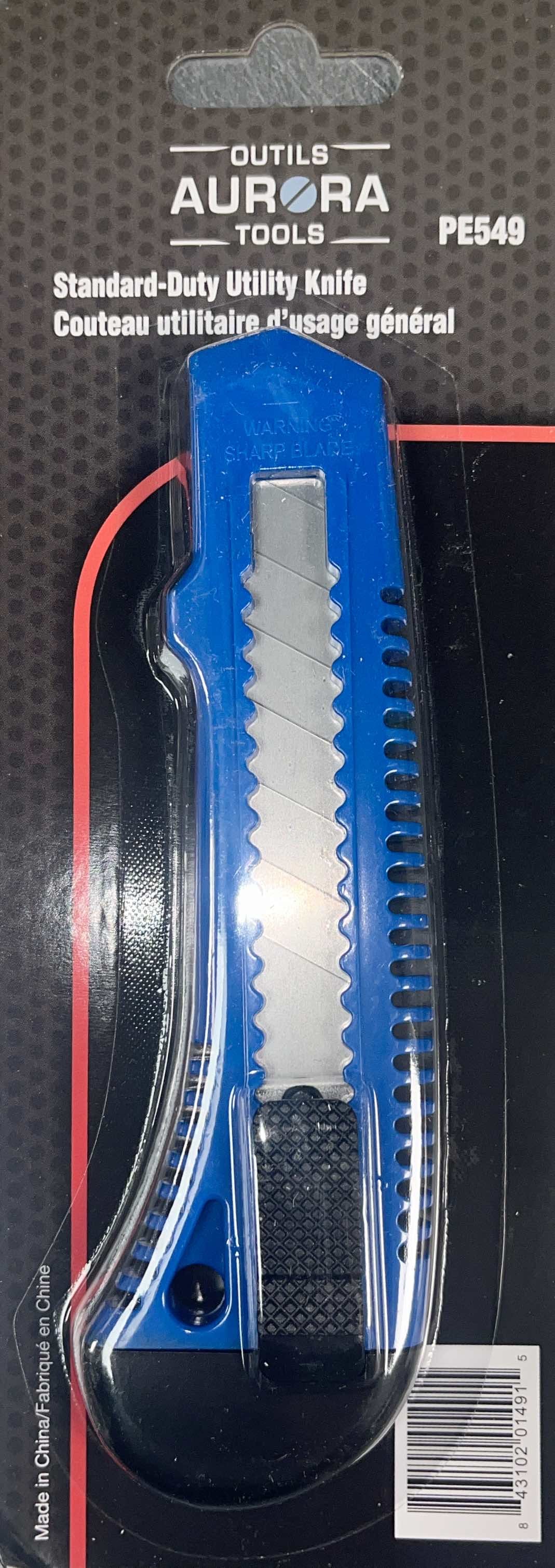 Aurora Tools Standard-Duty Utility Knife – PE549 | Retractable Blade Cutter - Depot 365