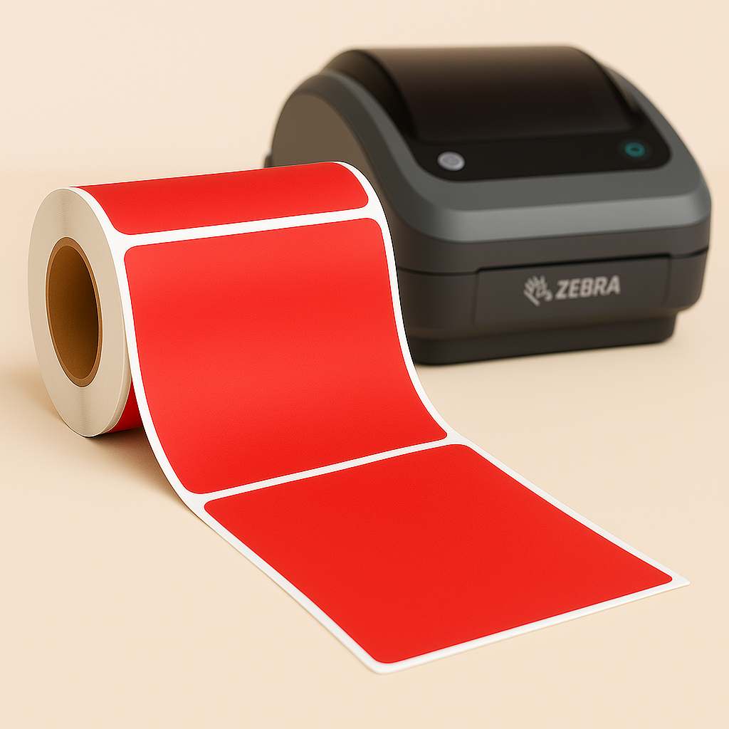 Colored Direct Thermal Labels – 4" x 4" - 1" Core - 250 Labels/Roll | Desktop Printer Compatible - Depot 365