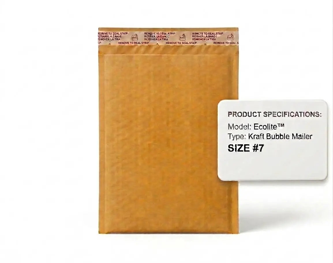 Ecolite size 7 golden kraft bubble mailer 14.25 x 20 inch self seal padded envelope