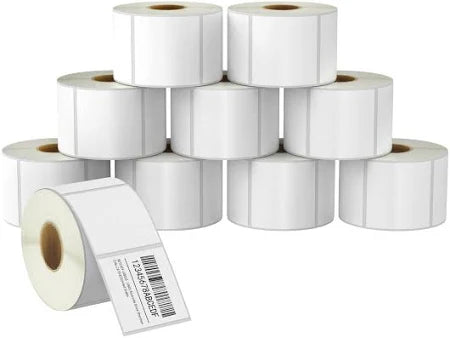 2" x 2" Waterproof Direct Thermal Labels – Polypropylene – 500 Labels/Roll – 1" Core (6 Rolls) - Depot 365