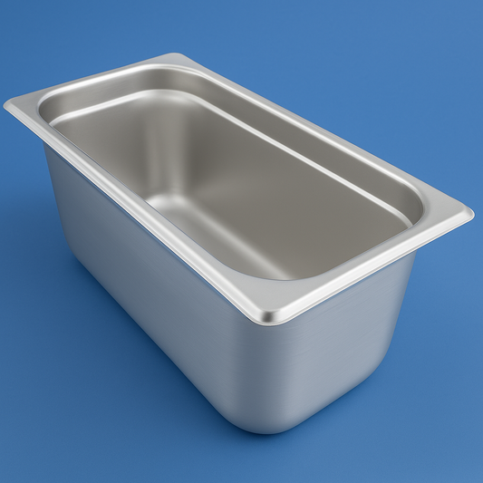 1/3 size stainless steel steam pan – 4 inch deep for commercial kitchens