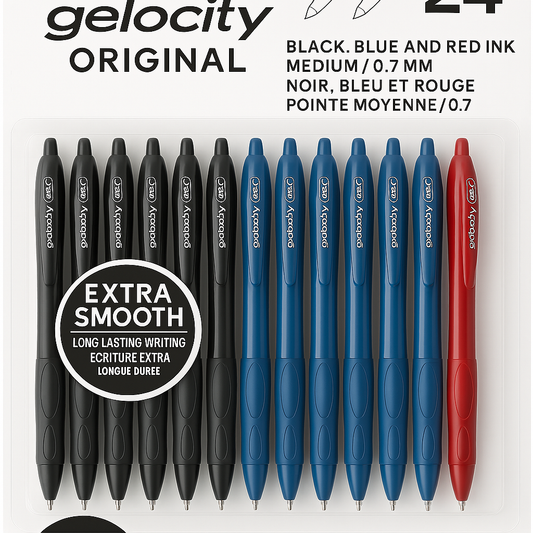 24-pack black and blue gel pens for office and business use – Depot365