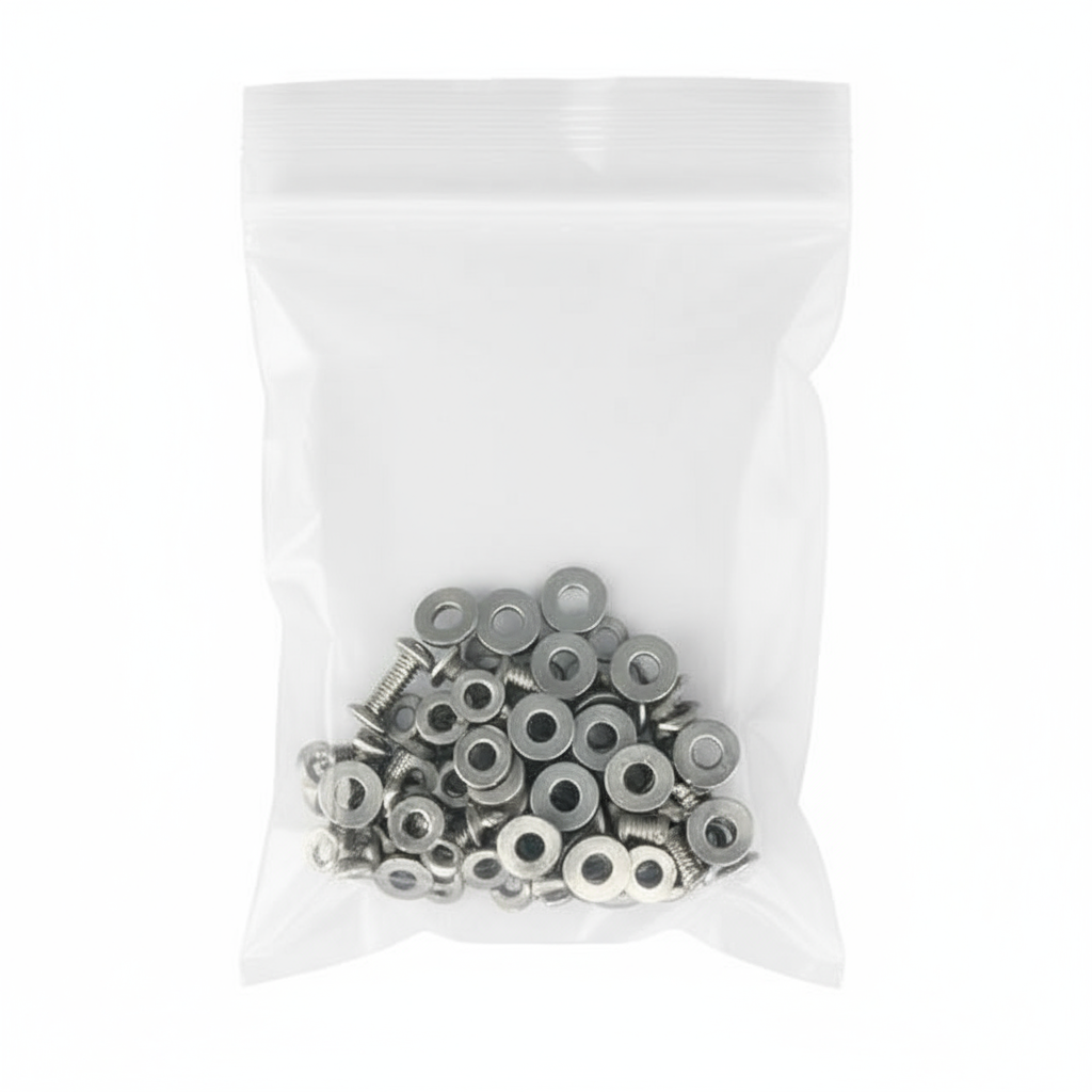 4x6 inch reclosable poly bag with 4 mil heavy duty thickness, ideal for shipping industrial hardware, metal parts, and sharp fasteners. Clear LDPE plastic with a secure single-track zipper seal.