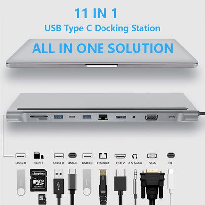 USB-C Laptop Expansion Dock – 6-in-1 Hub for MacBook, PC & More