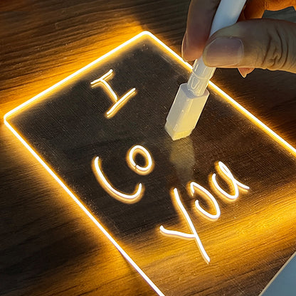 Creative LED Night Light USB Message Board – Rewritable Glow Board for Notes, Doodles & Reminders – Perfect for Home, Office & Gifts