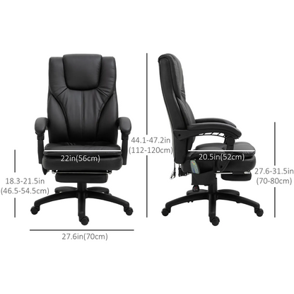 Ergonomic Recliner with Remote & 6-Point Vibration – Black