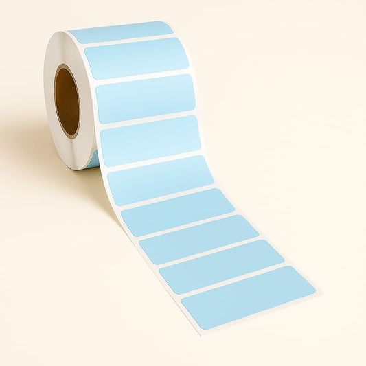 Blue direct thermal labels 3x1 inch – 1 inch core – permanent adhesive – desktop thermal printer compatible – 1,300 labels per roll – Depot 365
