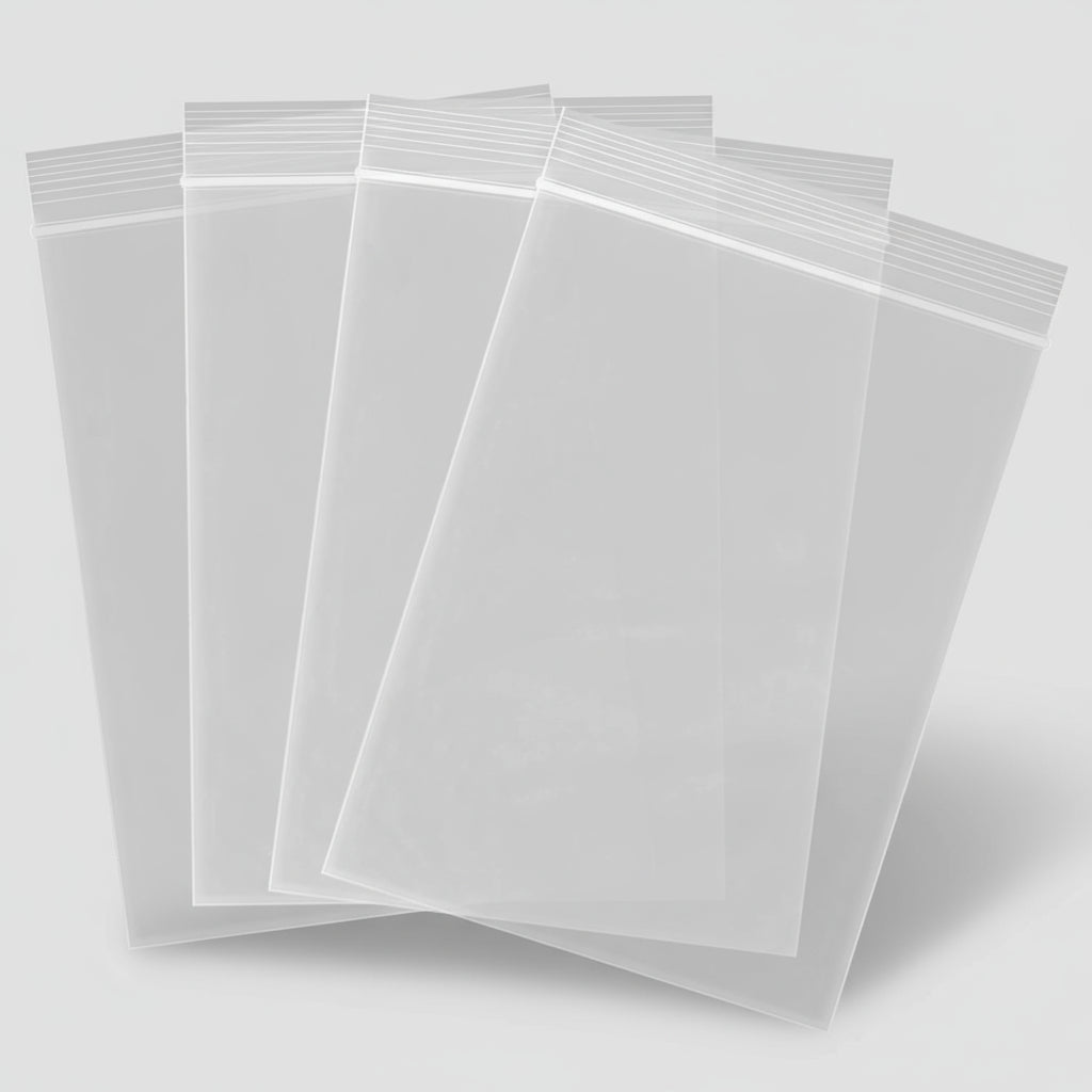 Sacs en polyéthylène transparents 10x13 pouces de 4 mil avec fermeture pression. Format XL contenant des schémas techniques et de la quincaillerie lourde. Fournitures d'emballage Depot365 Montréal.