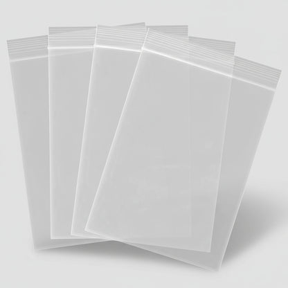 Sacs en polyéthylène transparents 10x13 pouces de 4 mil avec fermeture pression. Format XL contenant des schémas techniques et de la quincaillerie lourde. Fournitures d'emballage Depot365 Montréal.