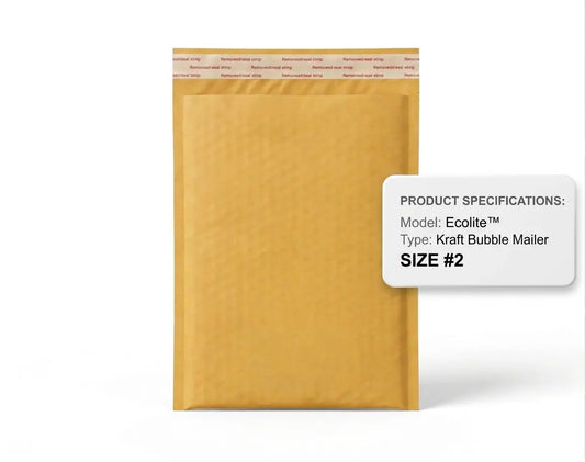 Ecolite #2 golden kraft bubble mailer 8.5 x 12 inch self seal padded envelope