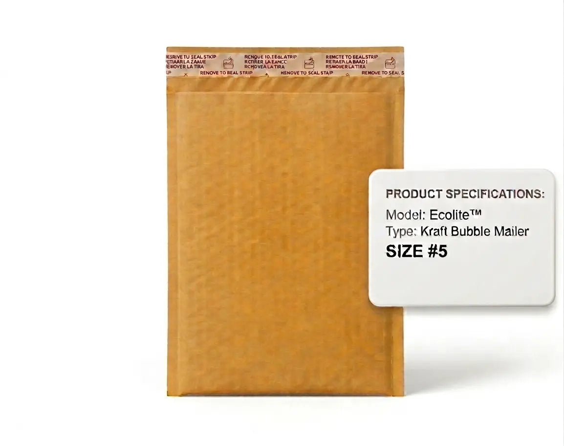Ecolite size 5 golden kraft bubble mailer 10.5 x 16 inch self seal padded envelope