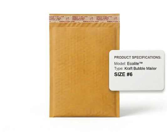Ecolite size 6 golden kraft bubble mailer 12.5 x 19 inch self seal padded envelope