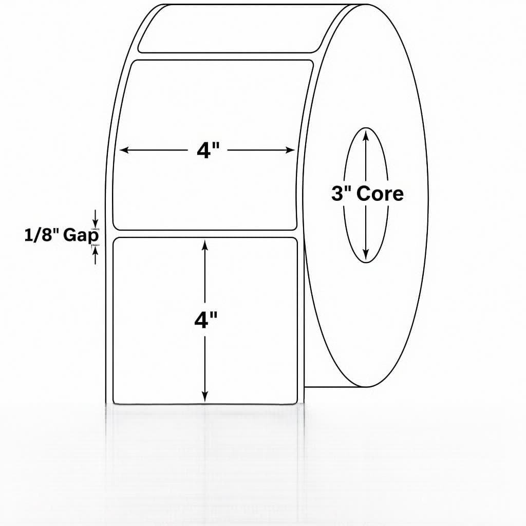 Étiquettes thermiques 4x4 pouces – mandrin 3 pouces – compatibles Zebra – livraison gratuite à Montréal