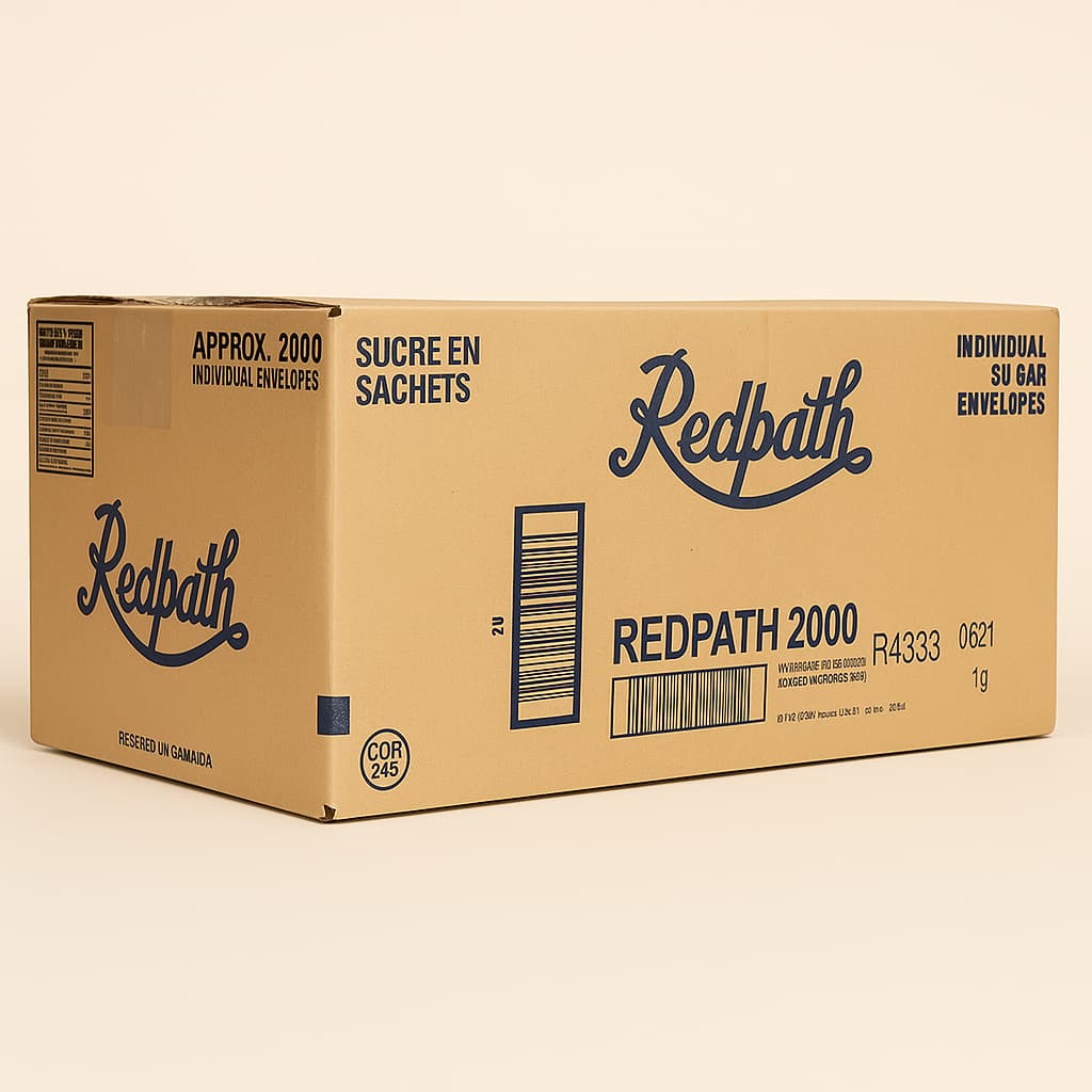 Redpath white sugar packets box