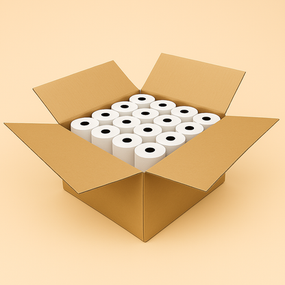 Box of 50 thermal paper rolls 3 1/8 x 225 for POS systems and receipt printers