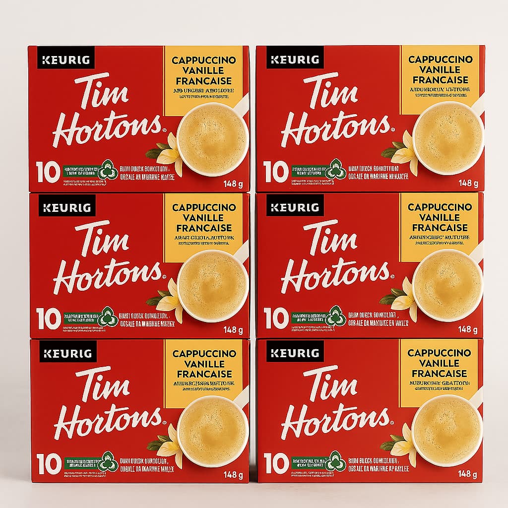 Tim Hortons French Vanilla Cappuccino K-Cup® pods – Case of 60 (6 x 10-Pack)