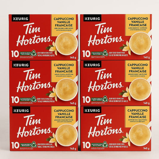 Tim Hortons French Vanilla Cappuccino K-Cup® pods – Case of 60 (6 x 10-Pack)