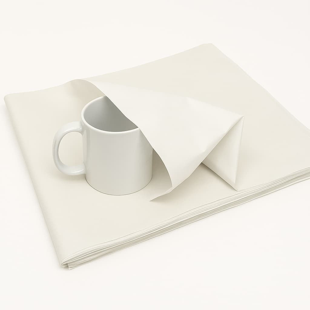 White recycled tissue paper 18x24 inches 480 sheets for packaging and gift wrap