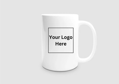 Custom 15oz White Ceramic Mug – Personalized Coffee Cup with Your Design. Minimum Order 10 pieces