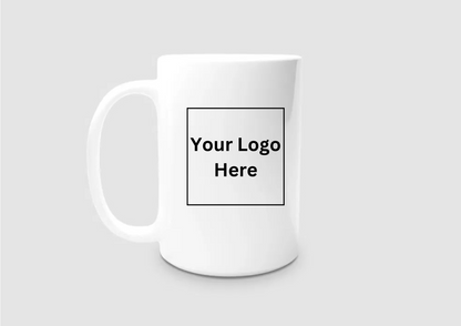 Custom 15oz White Ceramic Mug – Personalized Coffee Cup with Your Design. Minimum Order 10 pieces